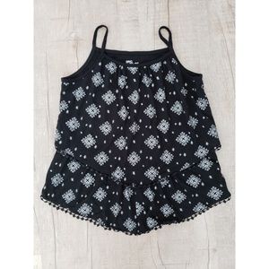 Girls layered black tank top